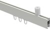 Innenlauf Gardinenstange Deckenmontage Aluminium / Metall eckig 14x35 mm SONIUS - Paxo Weiß / Edelstahl-Optik 100 cm