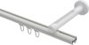 Innenlauf Gardinenstange Aluminium / Metall 20 mm Ø SITENO - Savio Weiß / Edelstahl-Optik 100 cm