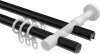 Rundrohr-Innenlauf Gardinenstange Aluminium / Metall 20 mm Ø 2-läufig PRESTIGE - Savio Schwarz 100 cm