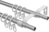 Ausziehbare Gardinenstange Metall / Kunststoff 16/13 mm 2-läufig Ø HERA - Livo Schwarz / Silbergrau 70-120 cm
