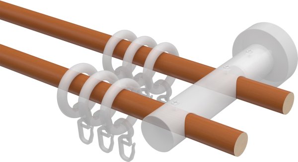 Gardinenstange Holz 16 mm Ø 2-läufig ADRIAN - Doman Kirschbaum lackiert