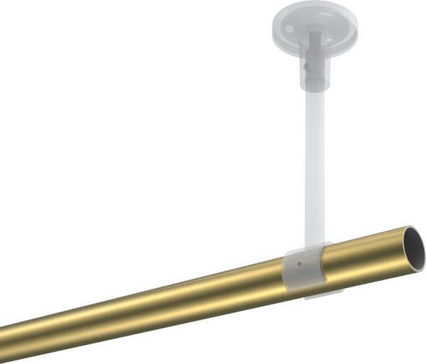 Gardinenstange Messing-Optik / Edelstahl-Optik 20 mm Ø SONETTE - Sitra (ohne Ringe)