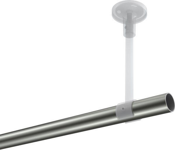 Gardinenstange Edelstahl-Optik 20 mm Ø SONETTE - Santo (ohne Ringe)