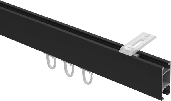 Innenlauf Gardinenstange Deckenmontage Aluminium / Metall eckig 14x35 mm SMARTLINE (Universal) - Paxo Schwarz