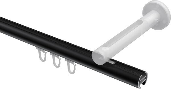 Innenlauf Gardinenstange Aluminium / Metall 20 mm Ø SITENO - Santo Schwarz
