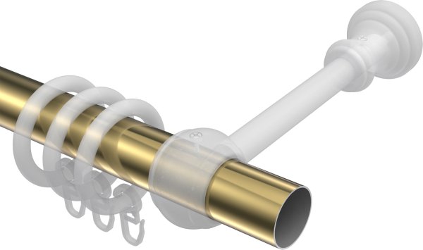 Gardinenstange Metall / Kunststoff 28 mm Ø CLASSIC - Rondo Messing-farbig