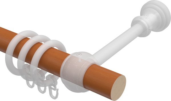 Gardinenstange Holz 28 mm Ø CLASSIC - Rondo Kirschbaum lackiert