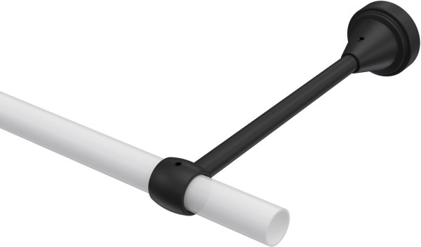 Träger Primus Schwarz 1-läufig 17 cm für Gardinenstangen 16 mm Ø