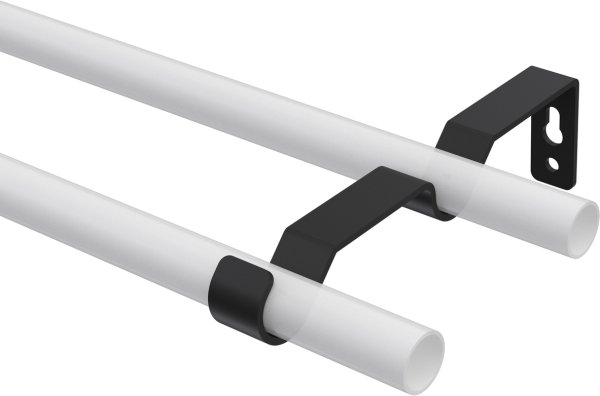Träger Olymp Schwarz 2-läufig 7,5 und 13,5 cm für Gardinenstangen 16 mm Ø