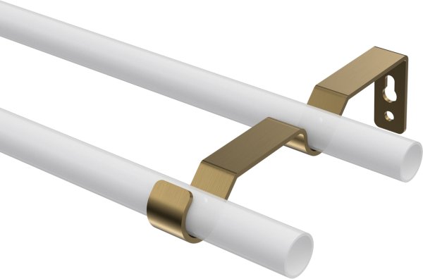 Träger Olymp Messing Antik 2-läufig 7,5 und 13,5 cm für Gardinenstangen 16 mm Ø