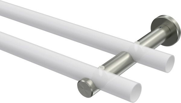 Träger Trend Edelstahl 2-läufig 8 und 14,5 cm für Gardinenstangen 20 mm Ø