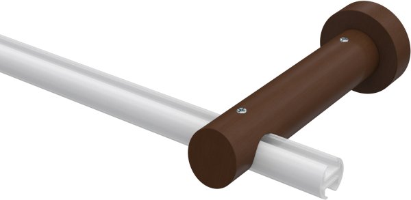 Träger Talent Nussbaum lackiert 1-läufig 12 cm für Innenlaufstangen 20 mm Ø