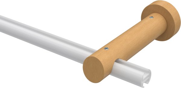 Träger Talent Buche lackiert 1-läufig 12 cm für Innenlaufstangen 20 mm Ø