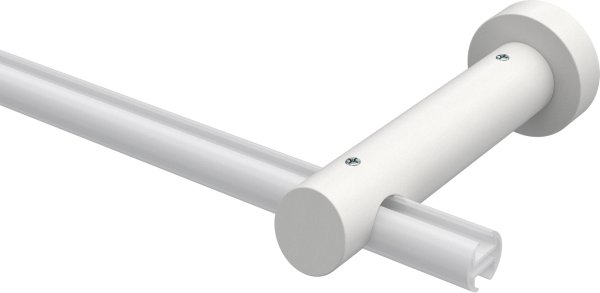 Träger Talent Weiß lackiert 1-läufig 12 cm für Innenlaufstangen 20 mm Ø