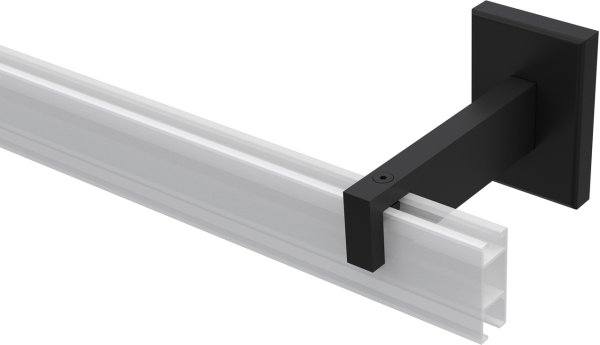 Träger Smartline Schwarz 1-läufig 9 cm für Innenlaufstangen 14x35 mm