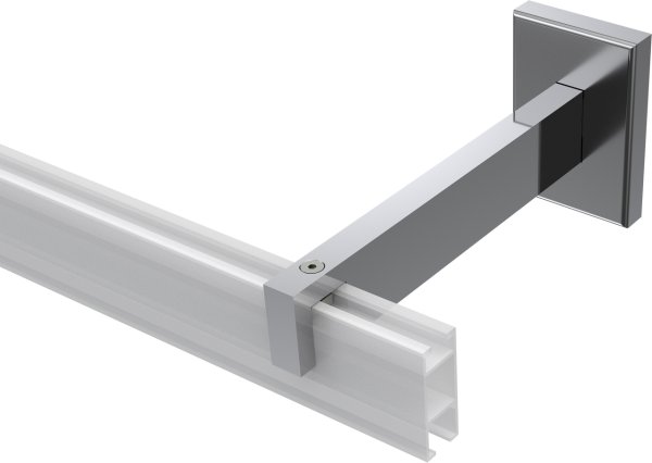 Träger Smartline Chrom 1-läufig 13,5 cm für Innenlaufstangen 14x35 mm