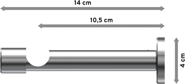 Träger Prestige Chrom 1-läufig 10,5 cm für Gardinenstangen 20 mm Ø