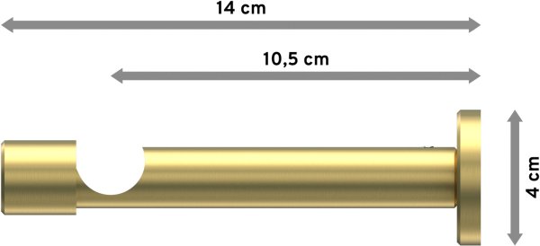 Träger Prestige Messing-Optik 1-läufig 10,5 cm für Gardinenstangen 20 mm Ø