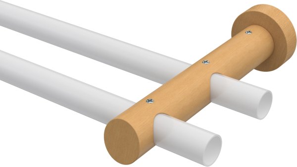 Träger Talena Buche lackiert 2-läufig 9 und 15 cm für Gardinenstangen 20 mm Ø