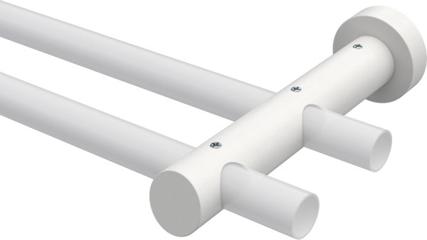 Träger Talena Weiß lackiert 2-läufig 9 und 15 cm für Gardinenstangen 20 mm Ø