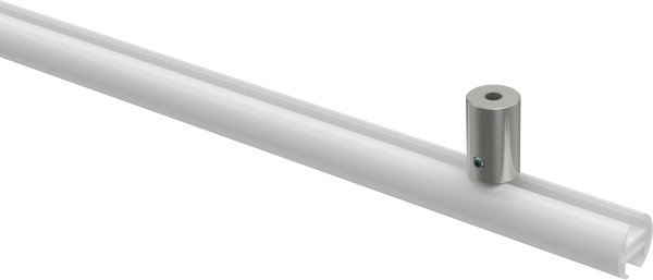 Deckenträger Sonius Edelstahl-Optik 1-läufig 2,5 cm für Innenlaufstangen 20 mm Ø / 14x35 mm (2 Stück)