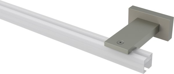 Träger Quadline Satin-Silber 1-läufig 8 cm für Innenlaufstangen 20x20 mm