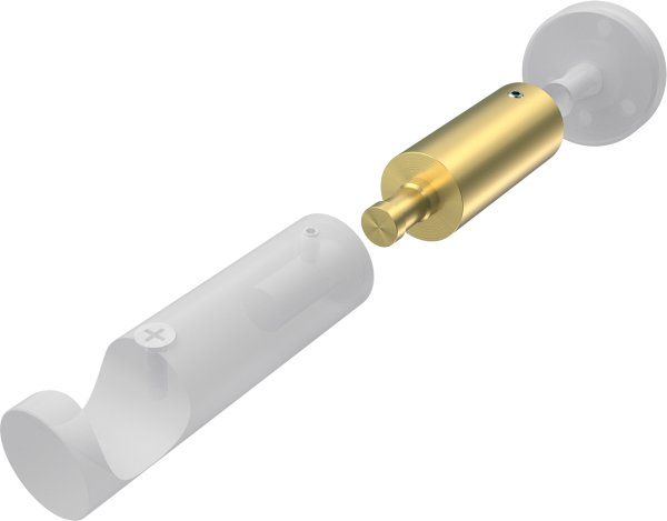 Trägerverlängerung Messing-Optik 5 cm Typ D20 für Gardinenstangen 20 mm Ø