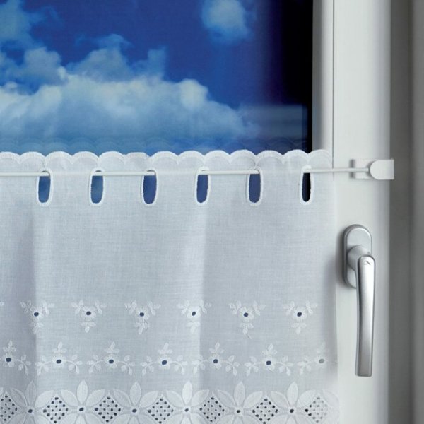 Klemm-Spannvitrage Kunststoff mit Federdrahtseil 4 mm Ø Stretchfix Weiß 150 cm (kürzbar)