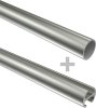 Rundrohr-Innenlauf Gardinenstange Edelstahl-Optik 16 mm Ø 2-läufig SINUX - Santoni 100 cm