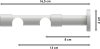 Träger Prestige Weiß 2-läufig 8 und 13 cm für Gardinenstangen 20 mm Ø 