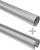 Rundrohr-Innenlauf Gardinenstange Aluminium / Metall 20 mm Ø 2-läufig PRESTIGE - Luino Silbergrau / Schwarz 100 cm