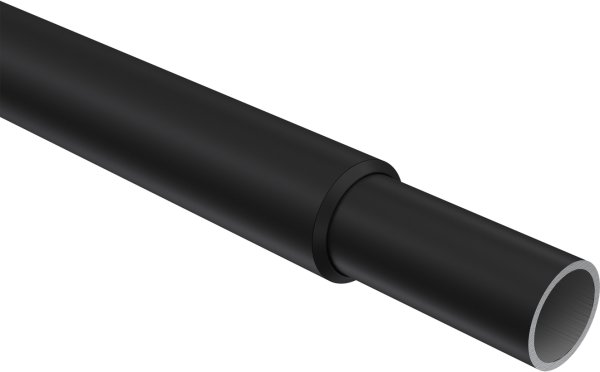 Ausziehbare Gardinenstange Metall / Kunststoff 16/13 mm 2-läufig Ø HERA - Livo Schwarz / Silbergrau