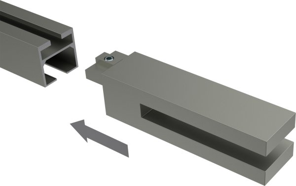 Endstücke Diapo (Doppelstab) Satin-Silber für Innenlaufstangen 20x20 mm (2 Stück)