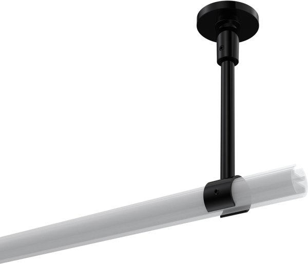 Deckenträger Sonette Schwarz 1-läufig 13 cm für Gardinenstangen 20 mm Ø