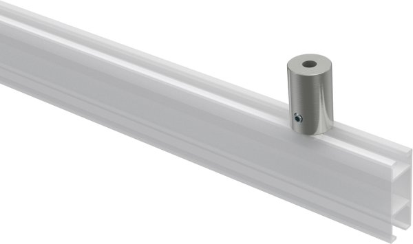 Deckenträger Sonius Edelstahl-Optik 1-läufig 2,5 cm für Innenlaufstangen 20 mm Ø / 14x35 mm (2 Stück)