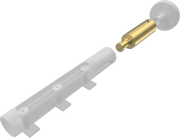 Trägerverlängerung Messing-Optik 5 cm Typ E20 für Gardinenstangen 20 mm Ø