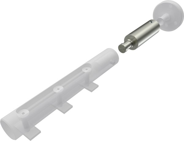 Trägerverlängerung Edelstahl-Optik 5 cm Typ E20 für Gardinenstangen 20 mm Ø