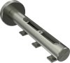 Innenlauf Gardinenstange Aluminium / Metall 20 mm Ø 3-läufig SITENO - Samanto Weiß / Edelstahl-Optik 100 cm