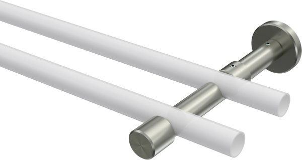 Träger Sinux Edelstahl-Optik 2-läufig 8 und 13 cm für Gardinenstangen 16 mm Ø