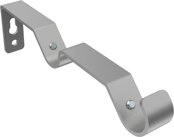 Ausziehbare Gardinenstange Metall / Kunststoff 16/13 mm 2-läufig Ø HERA - Livo Silbergrau