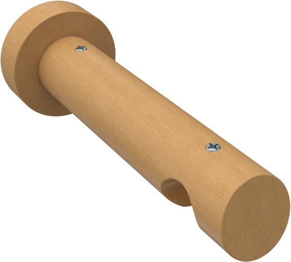 Innenlauf Gardinenstange Aluminium / Holz 20 mm Ø TALENT - Feta Edelstahl-Optik / Buche lackiert