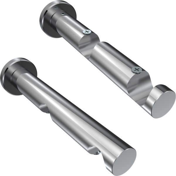 Rundrohr-Innenlauf Gardinenstange Aluminium / Metall 20 mm Ø 2-läufig PLATON - Elanto Chrom