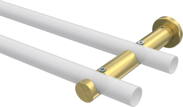 Träger Platon Messing-Optik 2-läufig 7,5 und 14,5 cm für Gardinenstangen 20 mm Ø