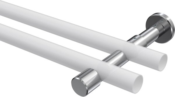 Träger Prestige Chrom 2-läufig 8 und 13 cm für Gardinenstangen 20 mm Ø