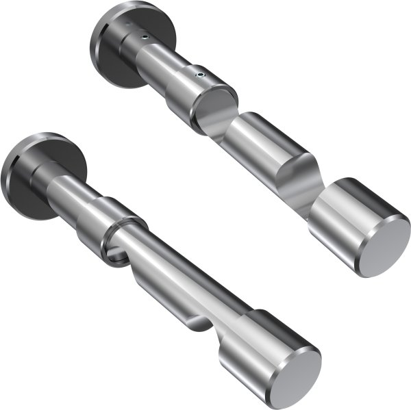 Rundrohr-Innenlauf Gardinenstange Aluminium / Metall 20 mm Ø 2-läufig PRESTIGE - Elanto Chrom