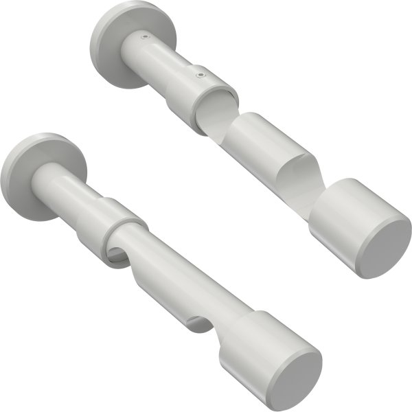 Rundrohr-Innenlauf Gardinenstange Aluminium / Metall 20 mm Ø 2-läufig PRESTIGE - Sitra Weiß
