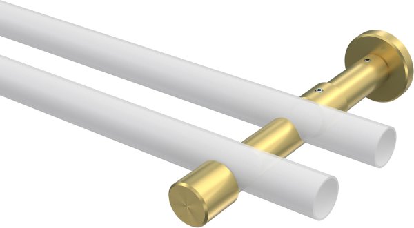 Träger Prestige Messing-Optik 2-läufig 8 und 13 cm für Gardinenstangen 20 mm Ø