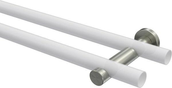 Träger Perfecta Edelstahl 2-läufig 3,5 und 9,5 cm für Gardinenstangen 20 mm Ø