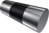 Gardinenstange Metall 20 mm Ø PRESTIGE - Tanara Chrom / Schwarz (ohne Ringe) 100 cm