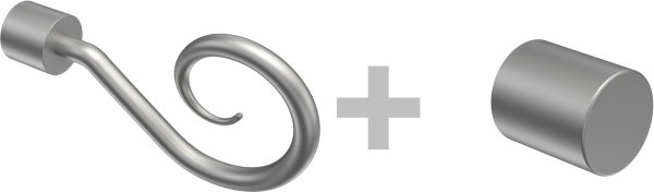 Ausziehbare Gardinenstange Metall / Kunststoff 16/13 mm 2-läufig Ø HERA - Helix Silbergrau